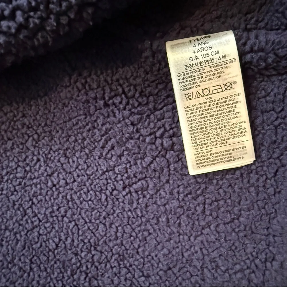 Baby Gap Boys Size 4 Years Green Sherpa Lined Zip Hoodie‎ EUC